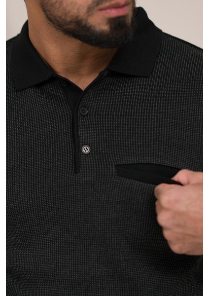 Polo Yaka Cepli Armürlü Yünlü Erkek Triko Kazak modelleri