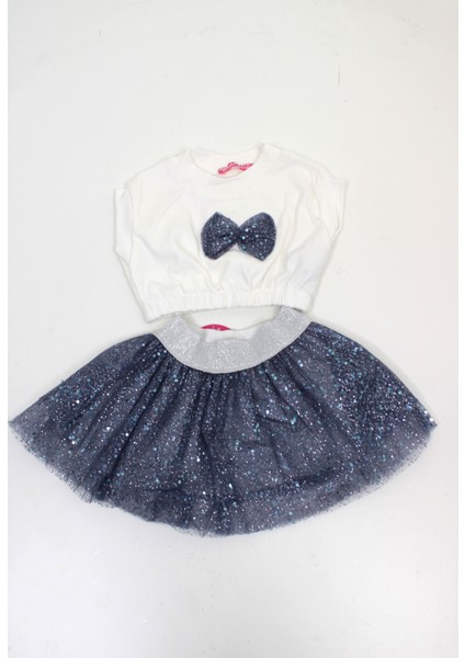 Kız Çocuk Tütü Etekli Crop Takım (Kalıbı Küçüktür Beden Büyük Alınız)