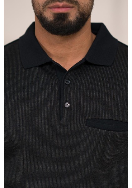 Polo Yaka Cepli Armürlü Yünlü Erkek Triko Kazak modelleri