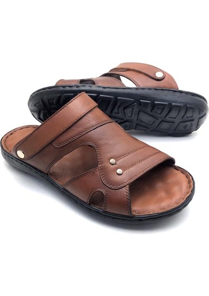 Deri Tam Ortopedik Büyük Numara Erkek Terlik modelleri