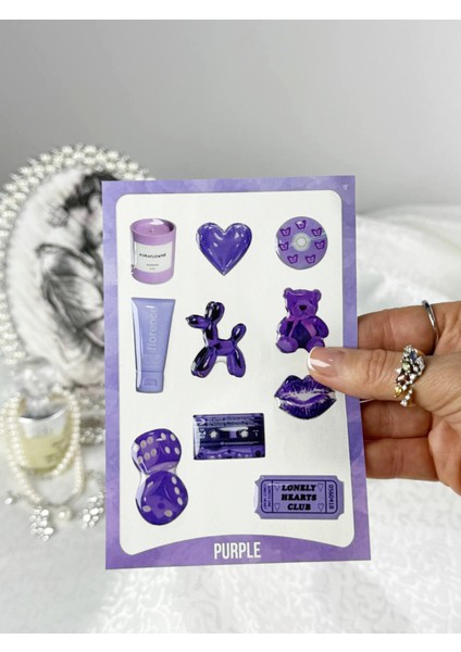 3D Sticker - 3D Etiket - Damla Etiket - Telefon, Pc , Kulaklık , Tablet Çıkartma Purple Series - Mor fiyatları