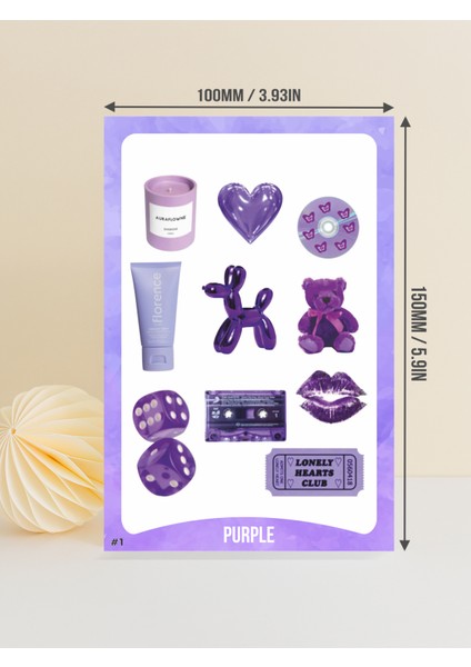 3D Sticker - 3D Etiket - Damla Etiket - Telefon, Pc , Kulaklık , Tablet Çıkartma Purple Series - Mor fırsatları