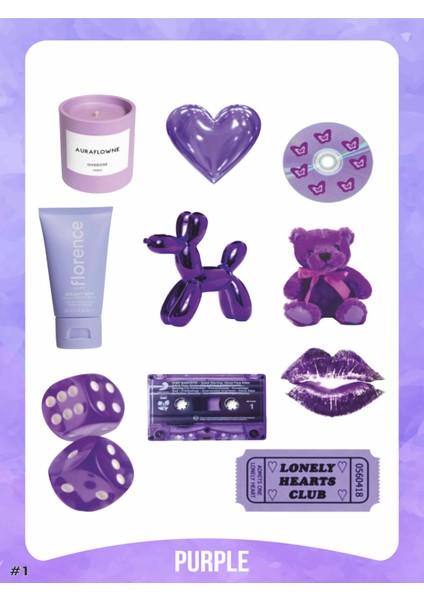 3D Sticker - 3D Etiket - Damla Etiket - Telefon, Pc , Kulaklık , Tablet Çıkartma Purple Series - Mor indirimleri