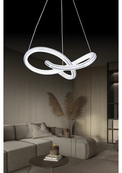 Infinity Sarkıt LED Avize Beyaz Işık Beyaz Gövdeli
