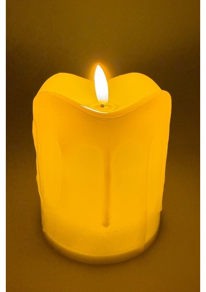 Pilli LED Mum Kalın 10 cm