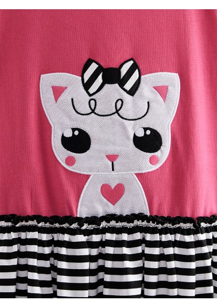 Kedicik Kız Çocuk Fuşya Yazlık Elbise indirimleri