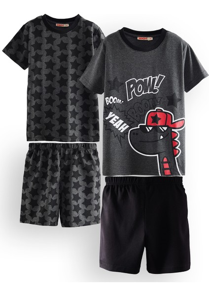Yıldızlı Dino Erkek Çocuk 2'li Pijama Takım modelleri