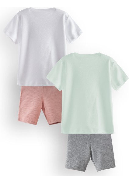 Çiçekler Kız Çocuk 2'li Pijama Takım