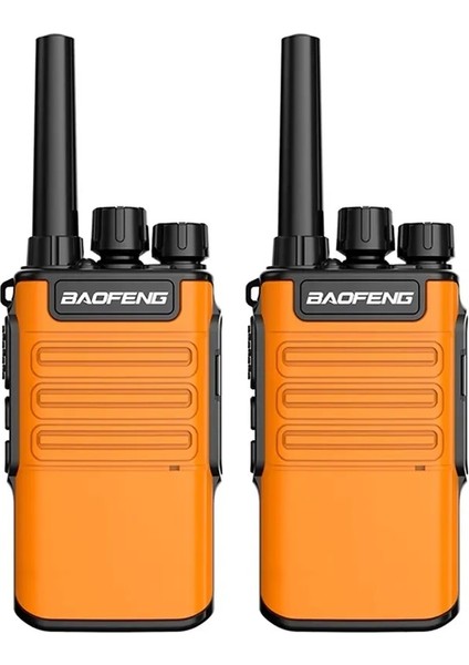 2 Adet Pmr Turuncu Baofeng V8 Typec Şarjlı Inşaat Şantiye Av Gezi Tur Vale Telsizi Kulaklık Hediyeli