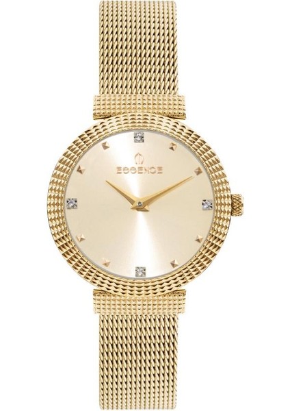 ES6807FE.110 Hasır/çelik Kordon Çelik Kasa 5 Atm Suya Dayanıklı Altın Renk Kadın Kol Saati