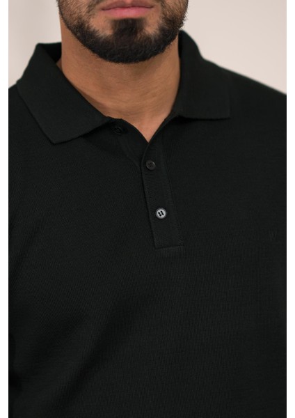 Polo Yaka Düz Renk Yünlü Erkek Triko Kazak indirimleri