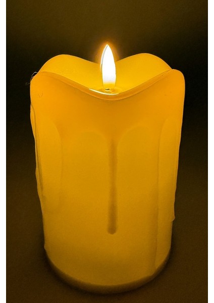 Pilli LED Mum Kalın 12 cm