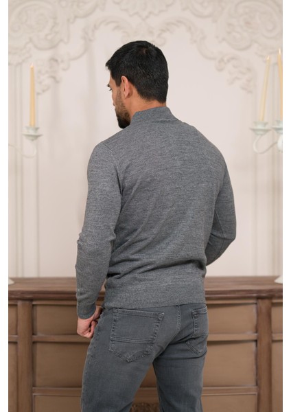 Polo Yaka Slimfit Desenli Yünlü Erkek Triko Kazak modelleri