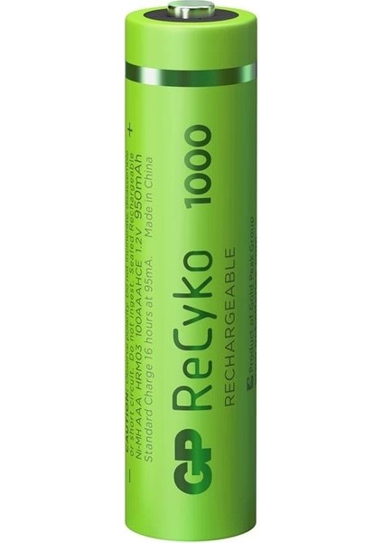 Aaa 950 Mah Şarjlı Ince Kalem Pil 4'lü Paket GP100AAHCEMTR-4LÜ