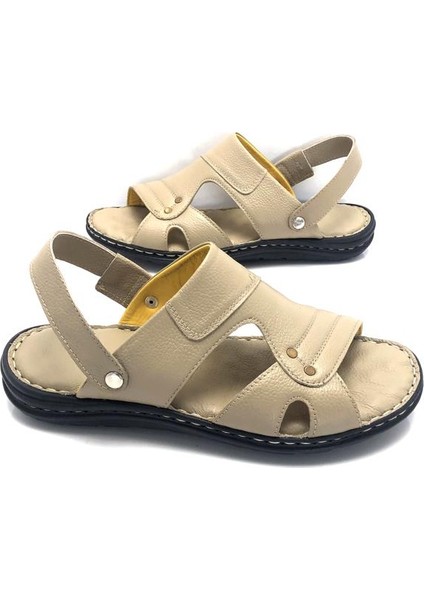 Deri Büyük Numara Ortopedik Masajlı Sandalet modelleri