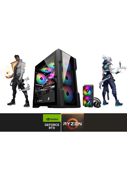 Ryzen 5 7600X 16 GB Ddr5 1 Tb SSD Sıvı Soğutma 8 GB Rtx 4060TI Windows 11 Pro Masaüstü Oyuncu Bilgisayarı