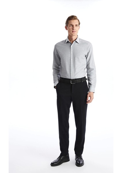 Lcwaıkıkı Formal Gri Slim Fit Uzun Kollu Erkek Gömlek