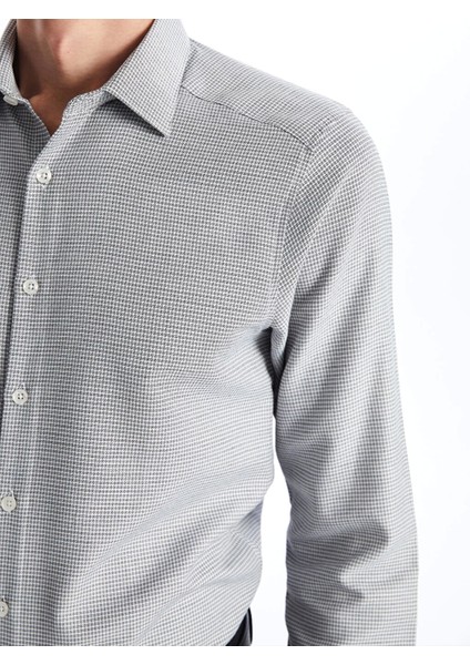 Lcwaıkıkı Formal Gri Slim Fit Uzun Kollu Erkek Gömlek