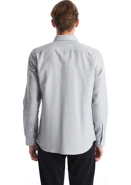 Lcwaıkıkı Formal Gri Slim Fit Uzun Kollu Erkek Gömlek