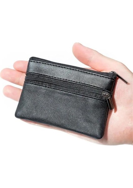 1 Adet Deri Bay-Kadın Para Cüzdanı Anahtarlık, Fermuarlı Deri