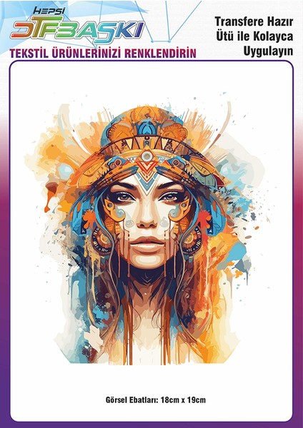 Ütü ile Yapışan Vintage Bohemian Tekstil Dtf Baskı
