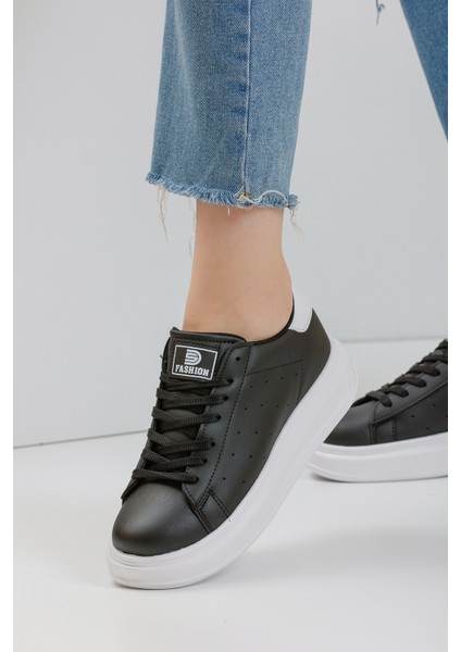 Siyah Beyaz Kadın Sneaker 0156