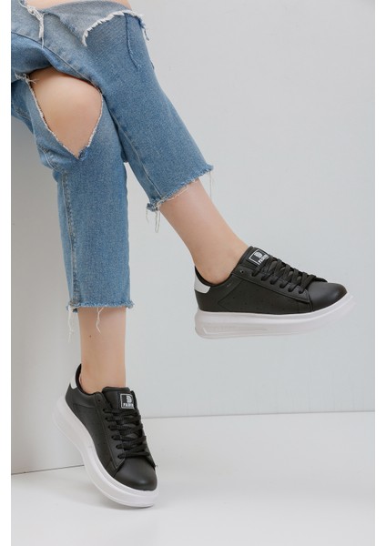 Siyah Beyaz Kadın Sneaker 0156