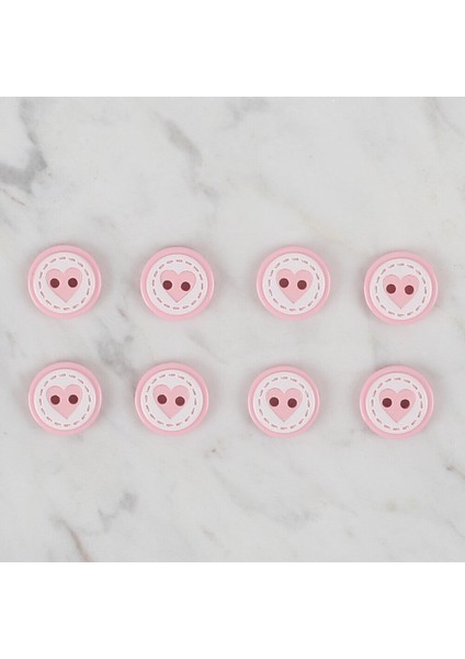 Crafts Pembe 8 Li Kalp Düğme - 472 fiyatları