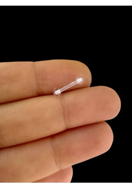2 Adet Bioplast Şeffaf Esnek Piercing
