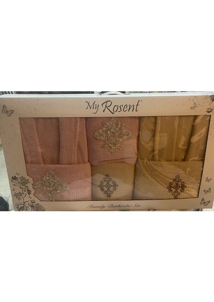 Bambu Pamuklu 6 Parça Aile Bornoz Takımı Standart Beden