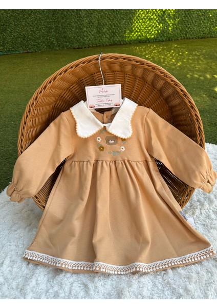 Ayıcık Nakışlı Kız Elbise fiyatları