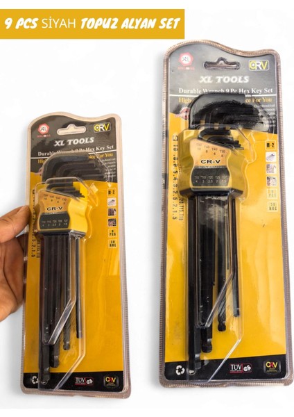 9 Parça Siyah Topuz Alyan Seti