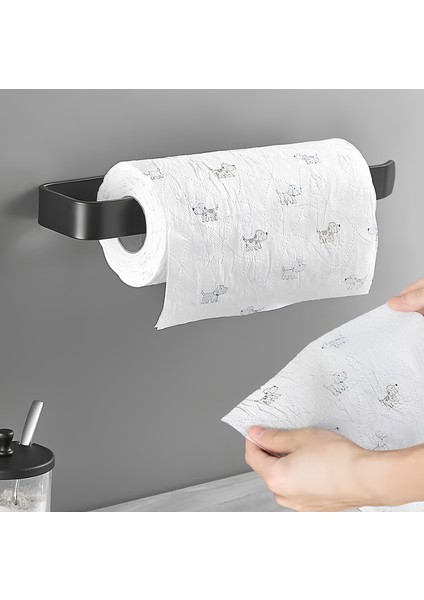 Metal Siyah Kağıt Rulo Havluluk, Peçetelik 3 m Yapışkanlı