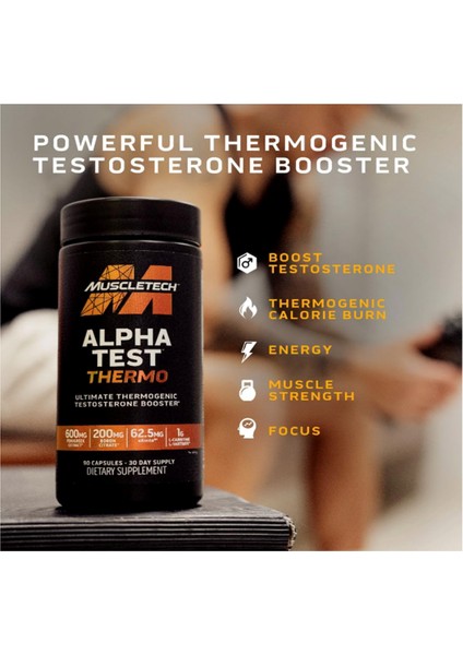 Alphatest Thermo Test Booster For Men - T-Boost Mens - Muscle Growth, Stamina & Energy - 90 Capsul.made In Usa indirimleri