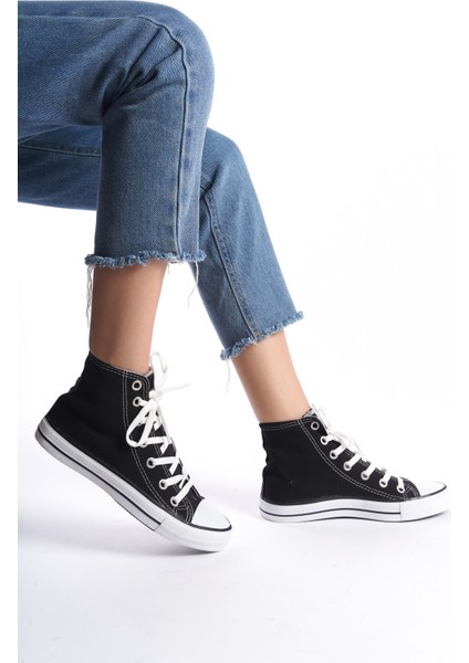 Siyah Beyaz Kadın Uzun Keten Spor Ayakkabı Günlük Sneakers Cnv6 fiyatları