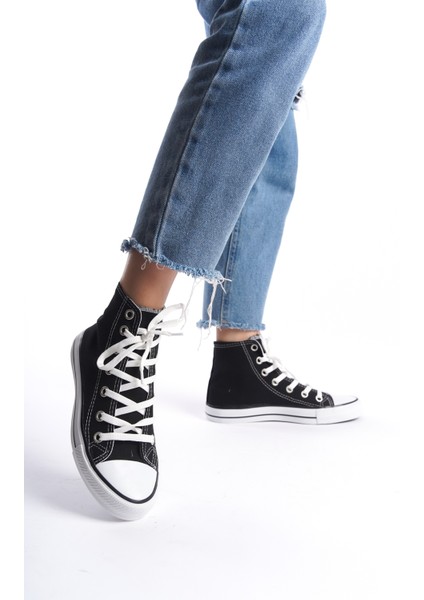 Siyah Beyaz Kadın Uzun Keten Spor Ayakkabı Günlük Sneakers Cnv6 modelleri