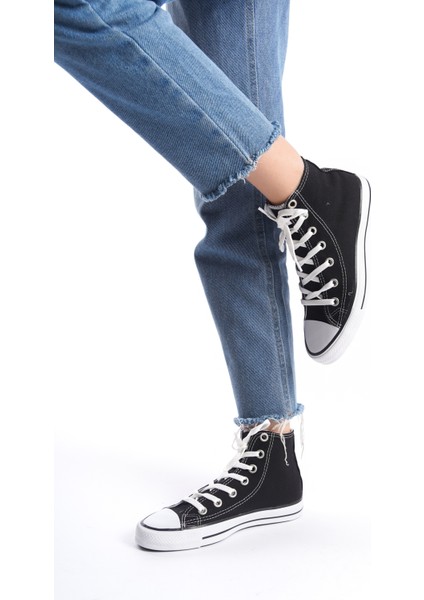 Siyah Beyaz Kadın Uzun Keten Spor Ayakkabı Günlük Sneakers Cnv6 fırsatları