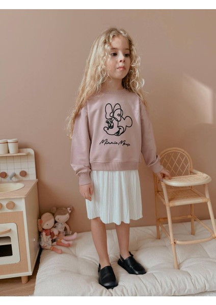 Yigit Butik Nakış Işlemeli Plise Kumaş Kız Çocuk Swet Elbise fiyatları