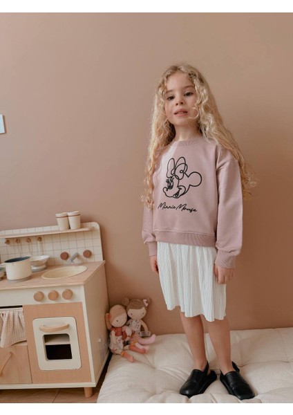 Yigit Butik Nakış Işlemeli Plise Kumaş Kız Çocuk Swet Elbise indirimleri