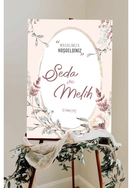 Düğün, Kına Gecesi Için Karşılama Panosu