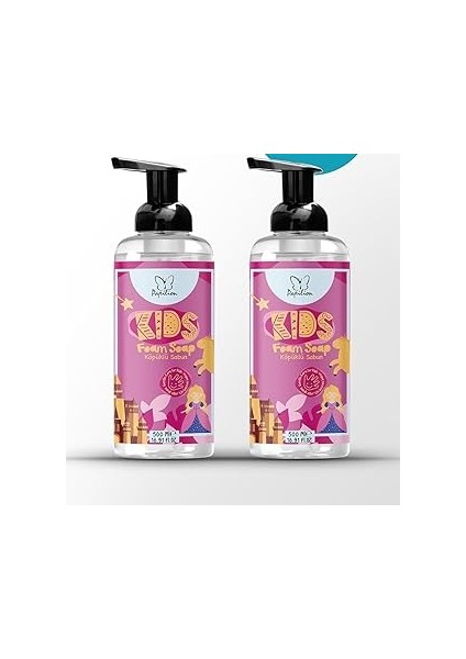 Papilion Kids Pembe Prenses Köpük Sabun Lara Özel 2X500 ml