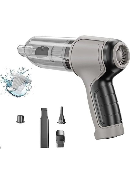 Şarjlı Mini El Süpürgesi, USB Şarj Edilebilir, 120W / 4000PA, Çok Fonksiyonlu Vakum ve Üfleme