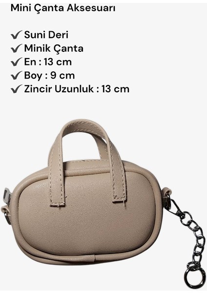 Bej Mini Boy Çanta Aksesuarı fiyatları
