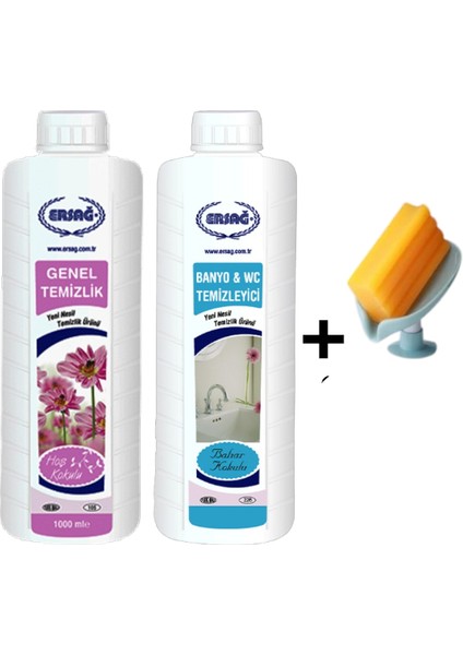 Genel Temizlik 1000 ml - Bahar Kokulu Banyo Wc Temizleyici 1000 ml + ( Sabunluk Hediye'li ) 105- 88