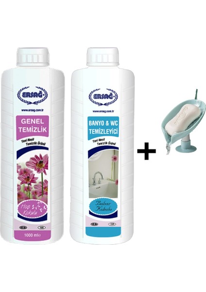 Genel Temizlik 1000 ml - Bahar Kokulu Banyo Wc Temizleyici 1000 ml + ( Sabunluk Hediye'li ) 105- 90