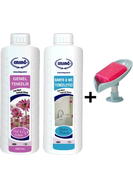 Genel Temizlik 1000 ml - Bahar Kokulu Banyo Wc Temizleyici 1000 ml + ( Sabunluk Hediye'li ) 105- 91