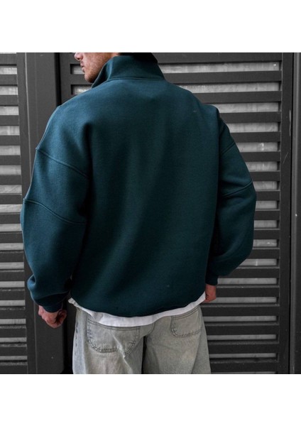 Fermuar Yaka Penye Sweat - 3 Iplik Şardonlu Kaliteli Unısex Sweat - Oversıze Kalıp fiyatları