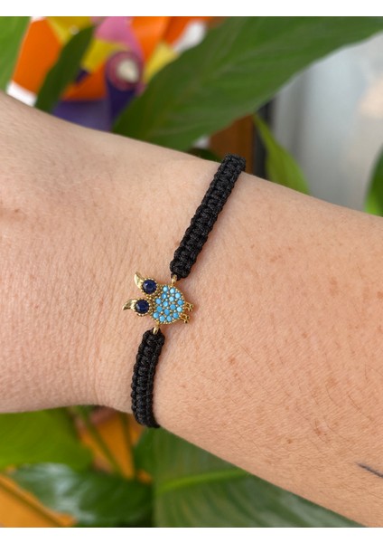 Baykuş Desenli Zirkon Taşlı Makrome Örgülü Bileklik fiyatları