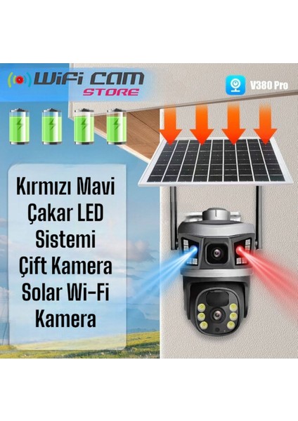 Çift Kameralı Wifi Solar Ptz Kamera V380 Pro Yazılım
