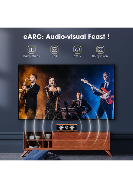 1-Metre Ultra Sertifikalı HDMI 2.1 Kablo 48Gbps 8K/60Hz,4K/120Hz,4K/60Hz, Earc, Hdcp 2.2, D-Hdr, Dolby Vision, Dolby Atmos Ce Lisanslı Örgülü Sağlam